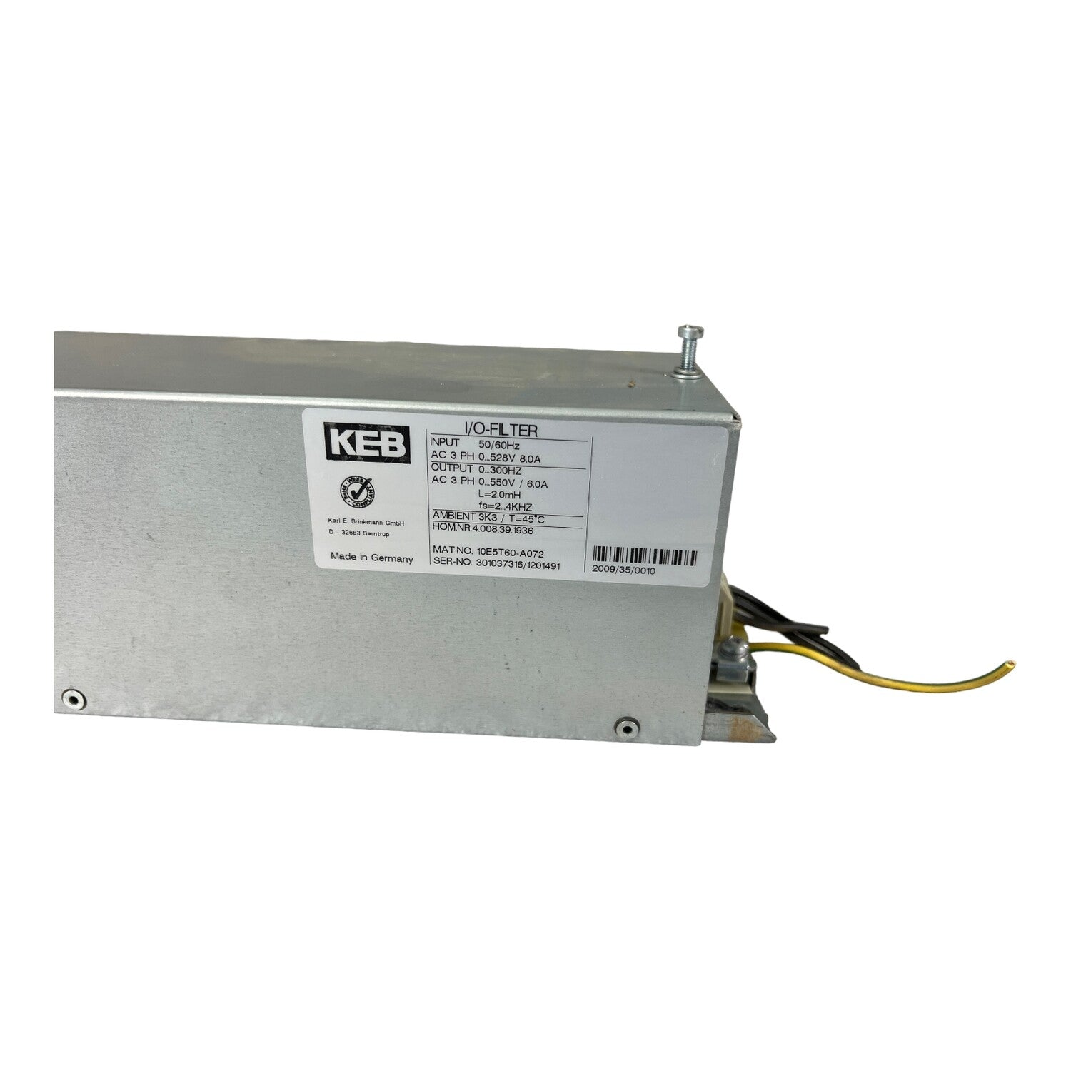 KEB Netzfilter HOMAG NR 4 008.39 1936 Nr. 10E5T60-A072 Art.-Nr. 3010373161201491 – Ansicht 5