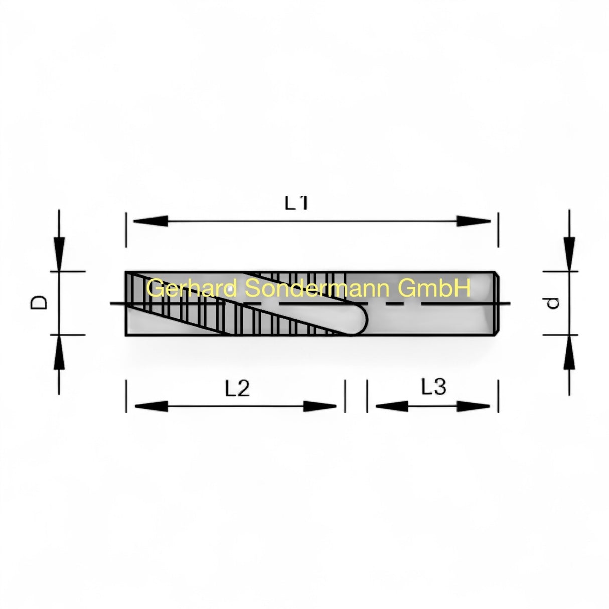 LEUCO SCHRUPPFRÄSER VHW - SPIRALE POSITIV Ø D = 25 mm, L
= 55 mm – Ansicht 4