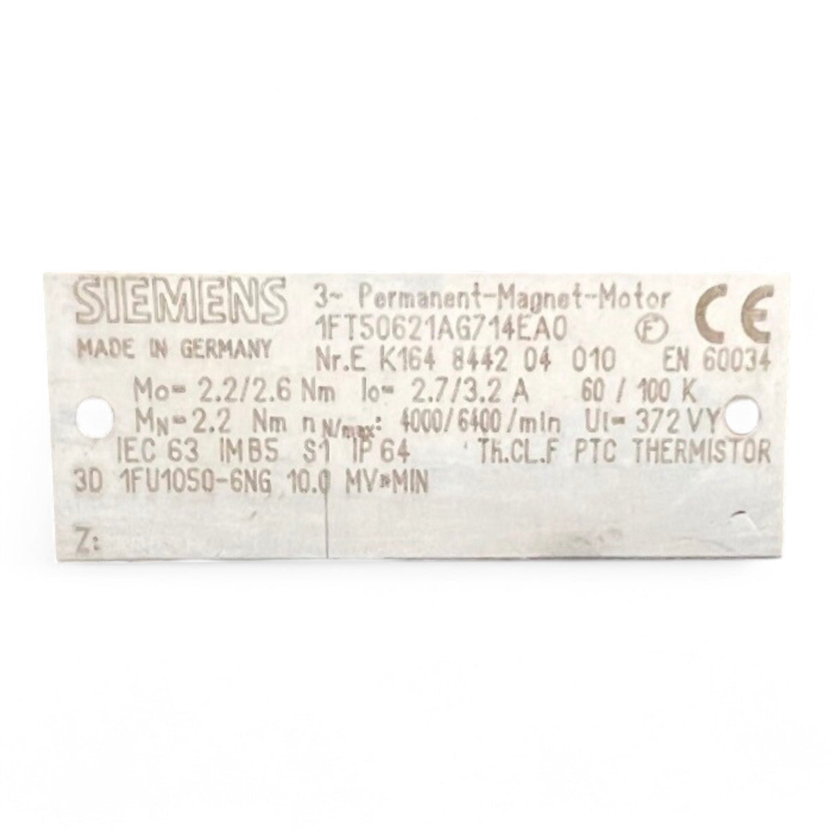 SIEMENS 3- Permanent-Magnet-Motor 1FT50621AG714EA0 – Ansicht 8