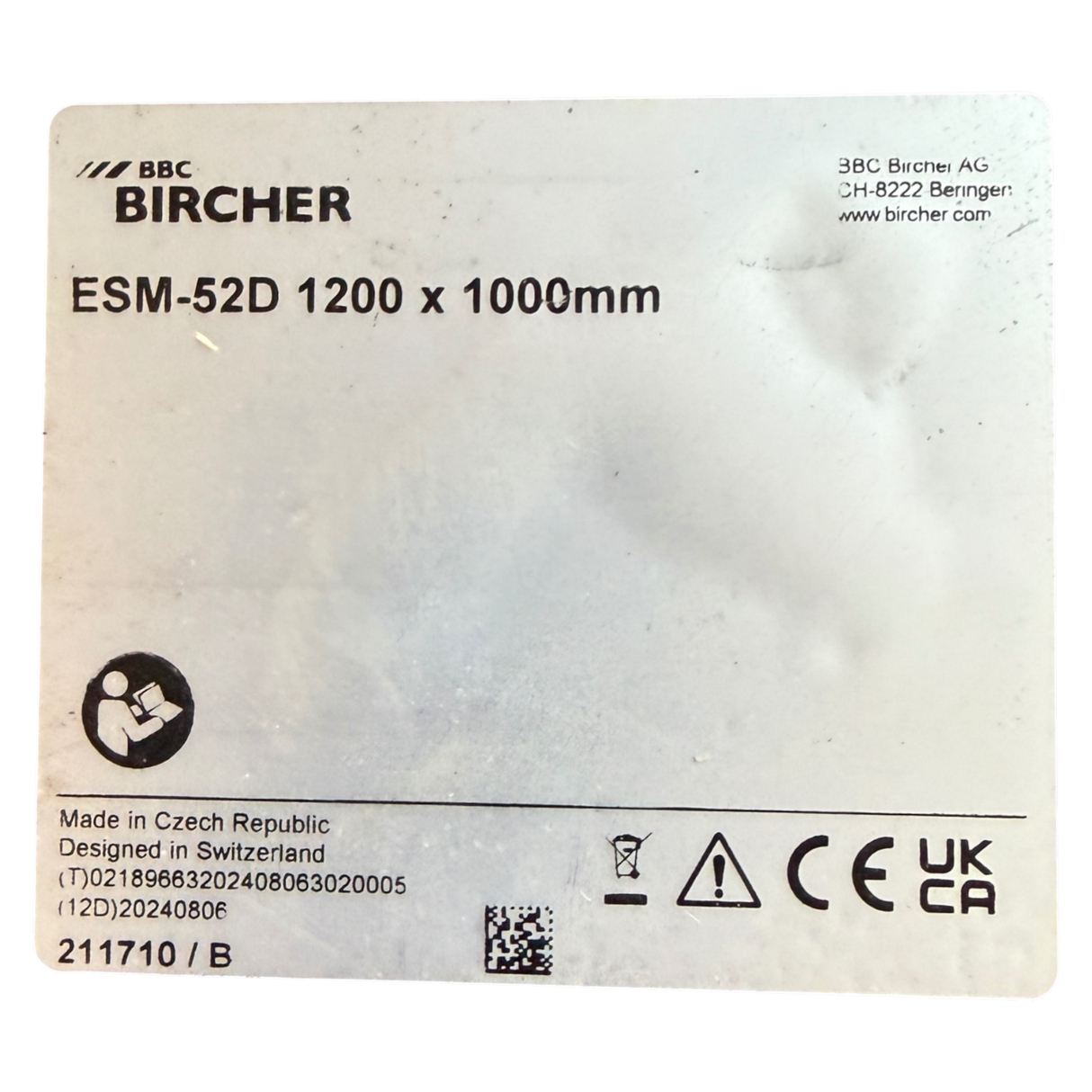 Bircher Reglomat Sicherheitsschaltmatte ESM-52D-1200×750 | Art.-Nr. 02072787 – WEEKE BP 155 CNC (switching mat, safety mat)