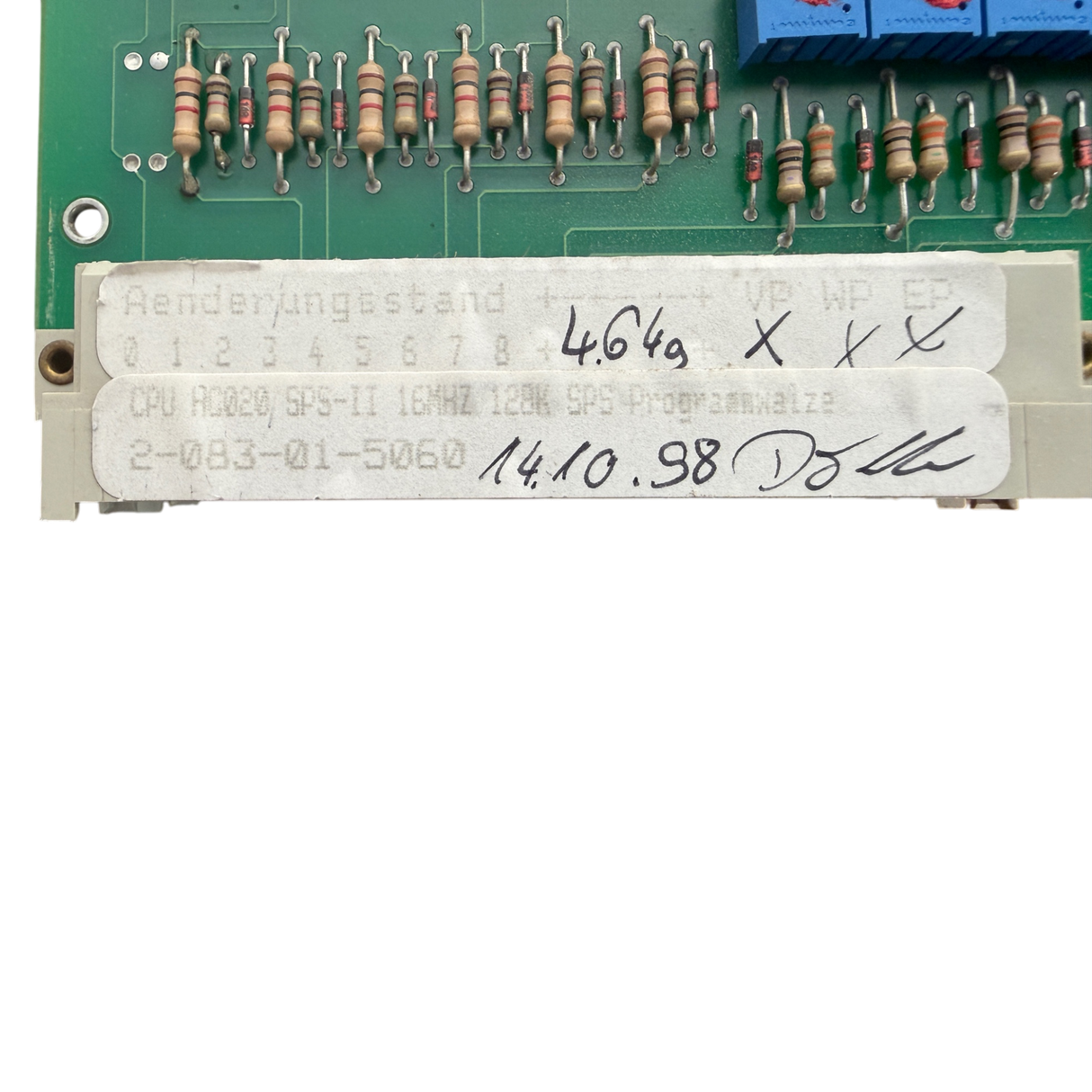 HOMAG Achskarte CPU HC020 SPS II 16 MHz 128K PR.WALZE Rev.3 Art.-Nr. 2-083-01-5060 – Ansicht 7