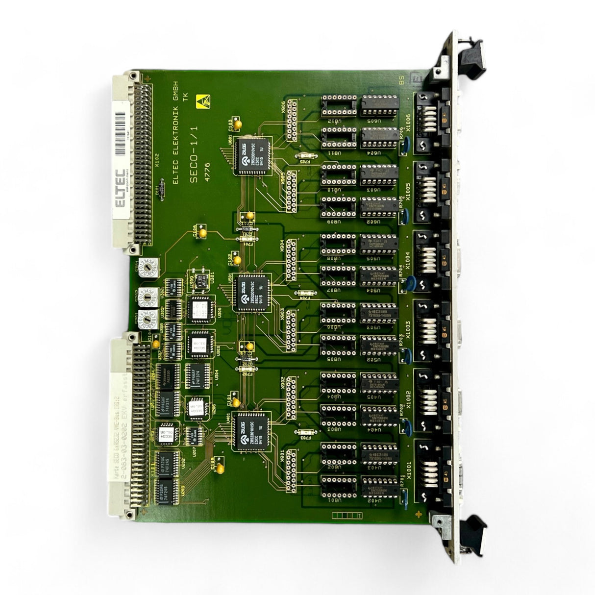 Homag Steuerkarte Artikelnummer 2-083-03-0202 Eltec Karte SECD 6xR5232 VME-Bus IRQ 2 – Ansicht 2