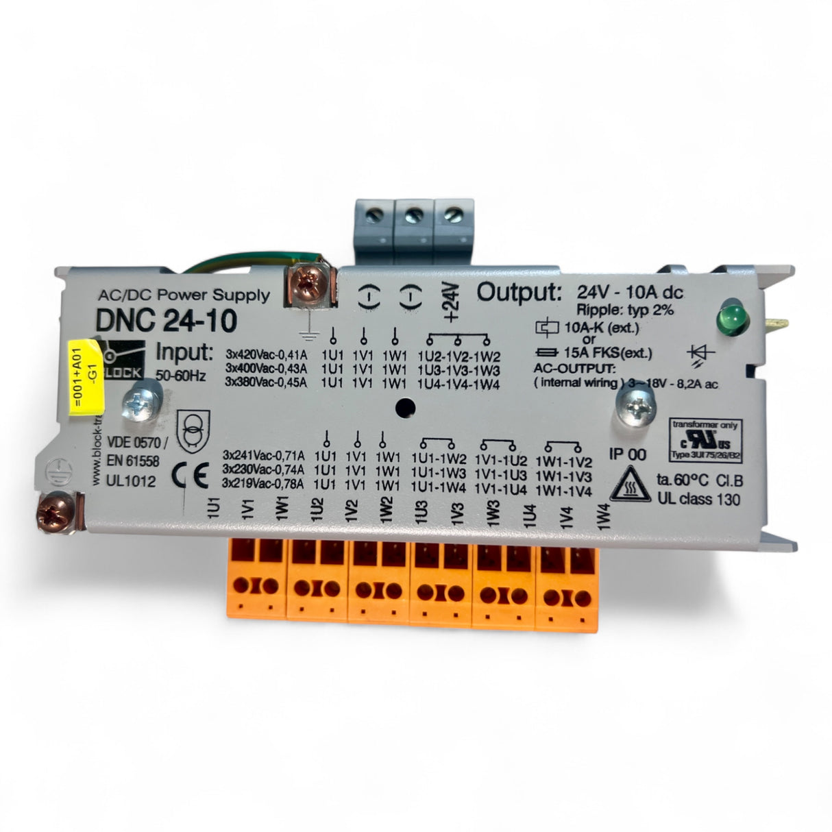 BLOCK DNC 24-10 Drehstromnetzteil 24 V 10 A HOMAG 4-008-26-0553, IMA 561023 – Ansicht 3