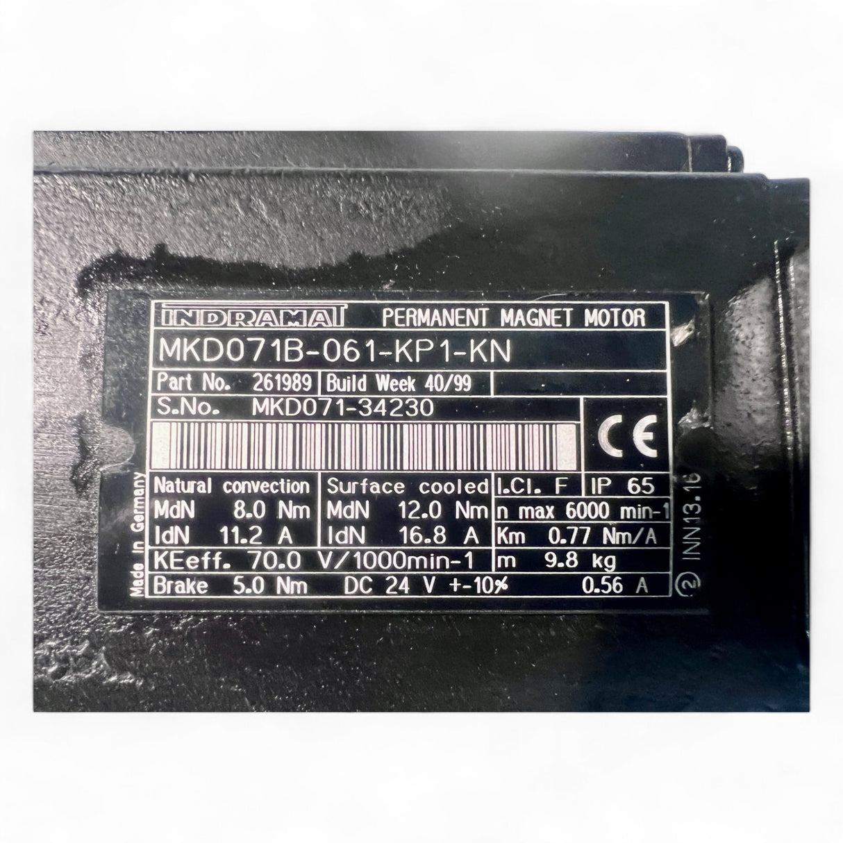 HOMAG Rexroth Indramat Servomotor MKD071B-061-KP1-KN, Homag-Nr. 4075010548 – Z-Achse (BOF 41) – mit Zahnriemenscheibe