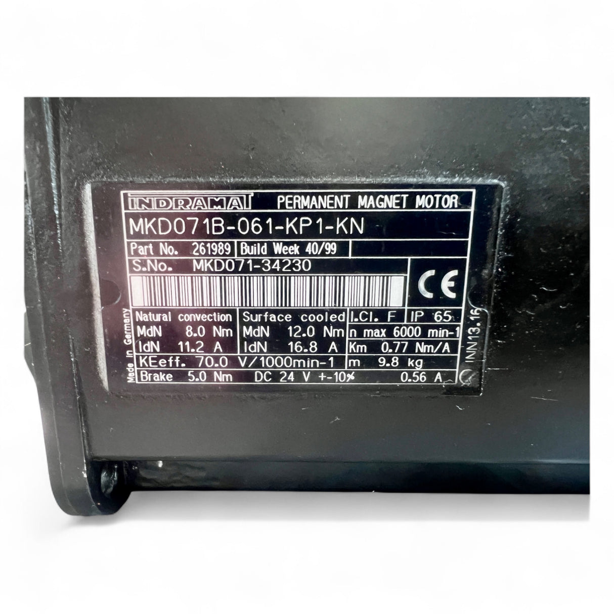 HOMAG Rexroth Indramat Servomotor MKD071B-061-KP1-KN, Homag-Nr. 4075010548 – Z-Achse (BOF 41) – mit Zahnriemenscheibe