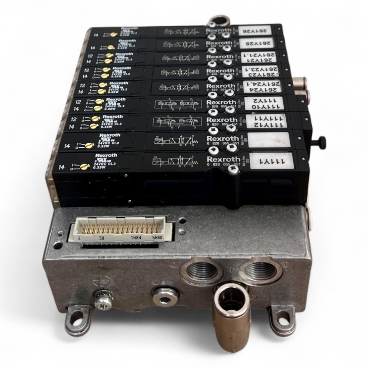 Rexroth Ventilinsel 0 820 055 101G – 9 × R 480 258 424 (IP65, 24 V DC, 10 bar) – passend u.a für HOMAG BOF / BAZ / BHC