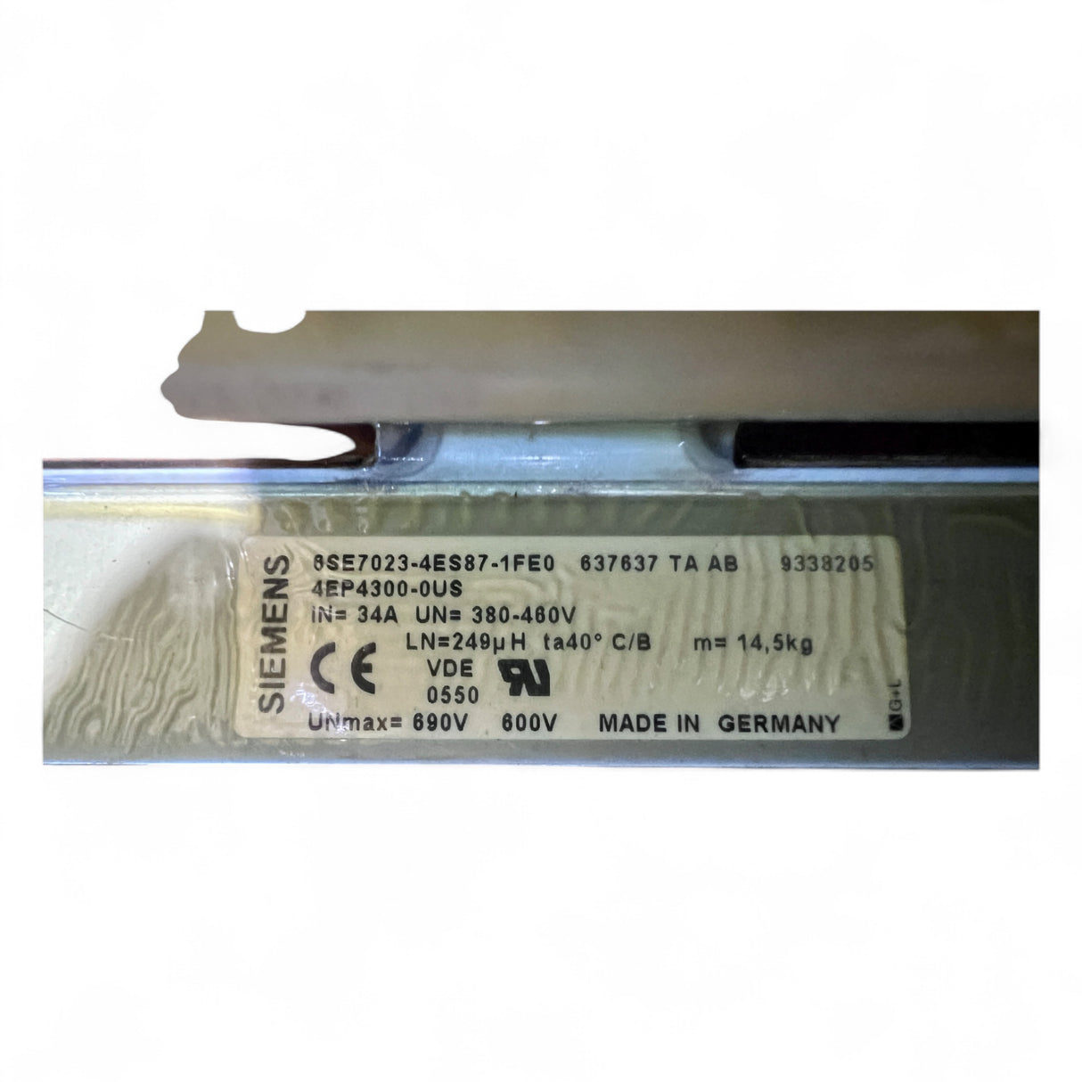 Siemens Netzdrossel 34 A 380–460 V 249 µH – Line Reactor | Drosselspule | 6SE7023-4ES87-1FE0 – Ansicht 4