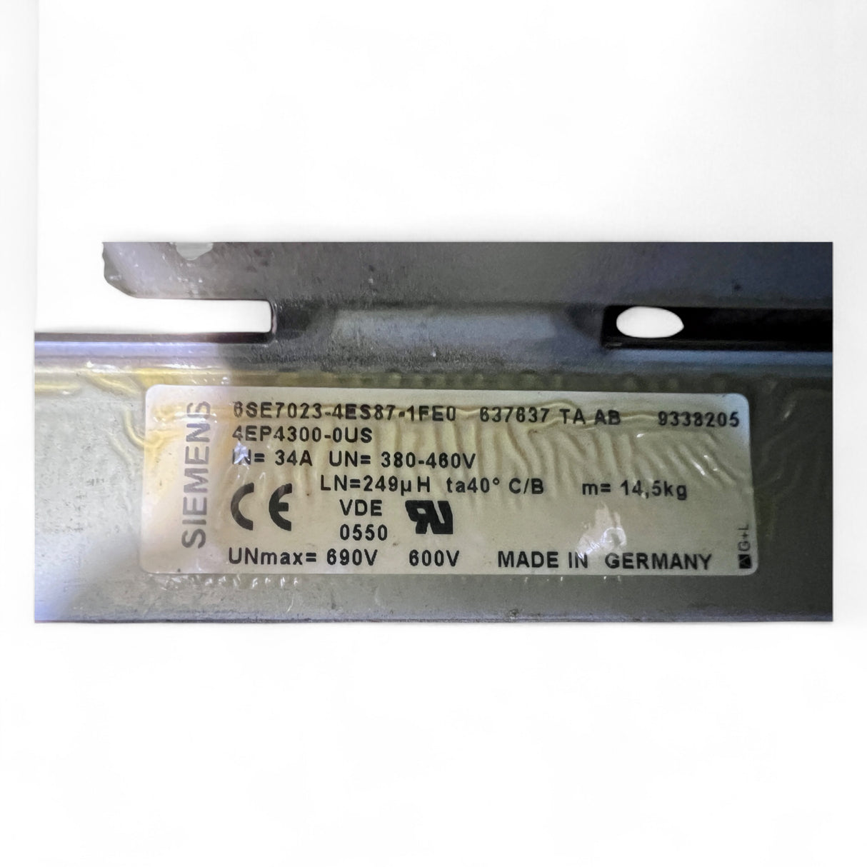 Semens Netzdrossel 34 A 380–480 V 249 µH – Line Reactor | Drosselspule | 6SE7023-4ES87-1FE0 – Ansicht 5