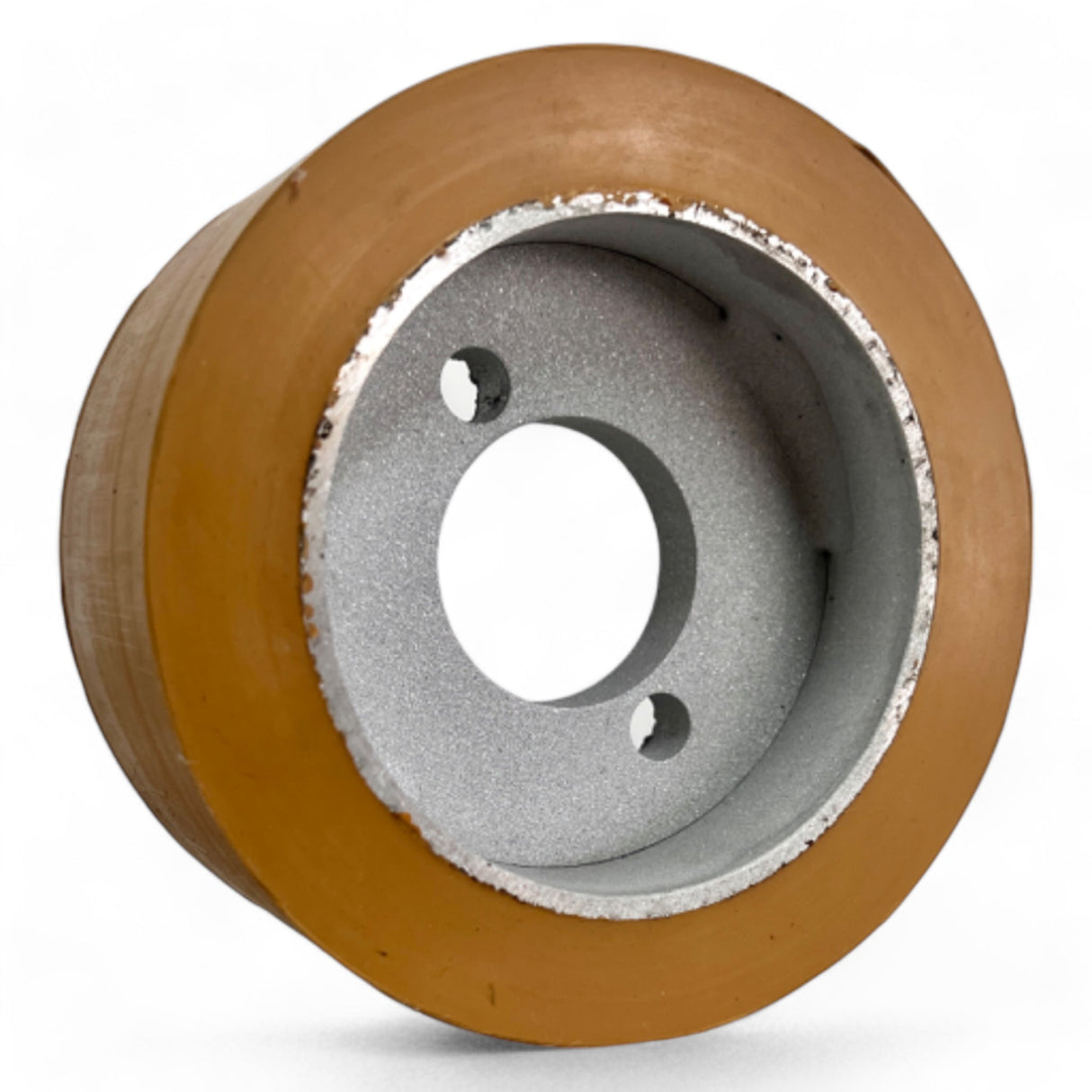 Vorschubrolle 110 x 50 mm Polyurethan (PU R / PU) mit Stahlkern – Ø35 mm Bohrung – Teilkreis 8,5 x 48 – für HolzHer