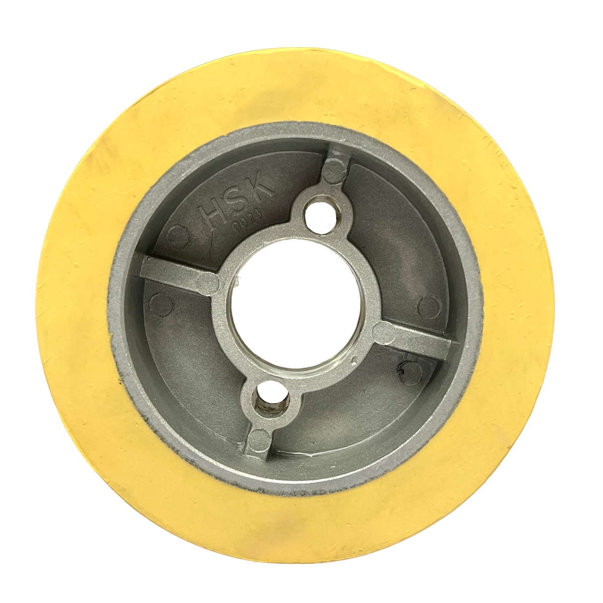 4 Stück PUR Vorschubrollen 110 x 50 mm HighGrip Polyurethan (PU R) mit Aluminiumkern – Ø35 mm Bohrung – Teilkreis 8,5 x 48,5