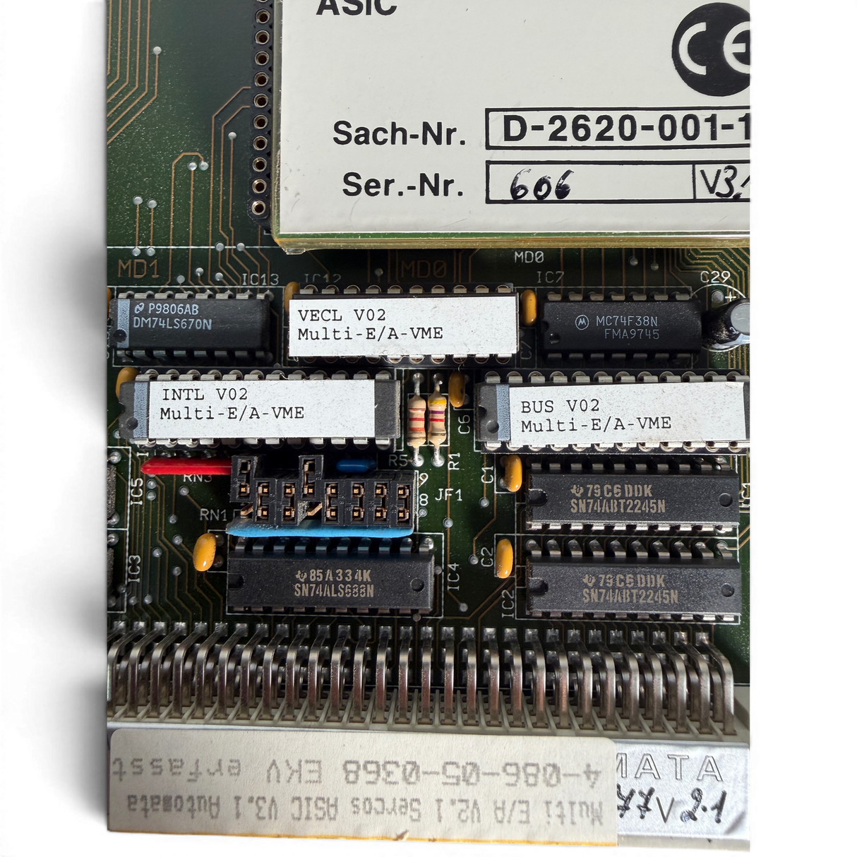 HOMAG AUTOMATA MULTI-E/A VME-GRUNDKARTE Art.-Nr. 4-086-05-0368 mit SERCOS Master Modul ASIC V3.1 für HOMAG BAZ BOF 32 41