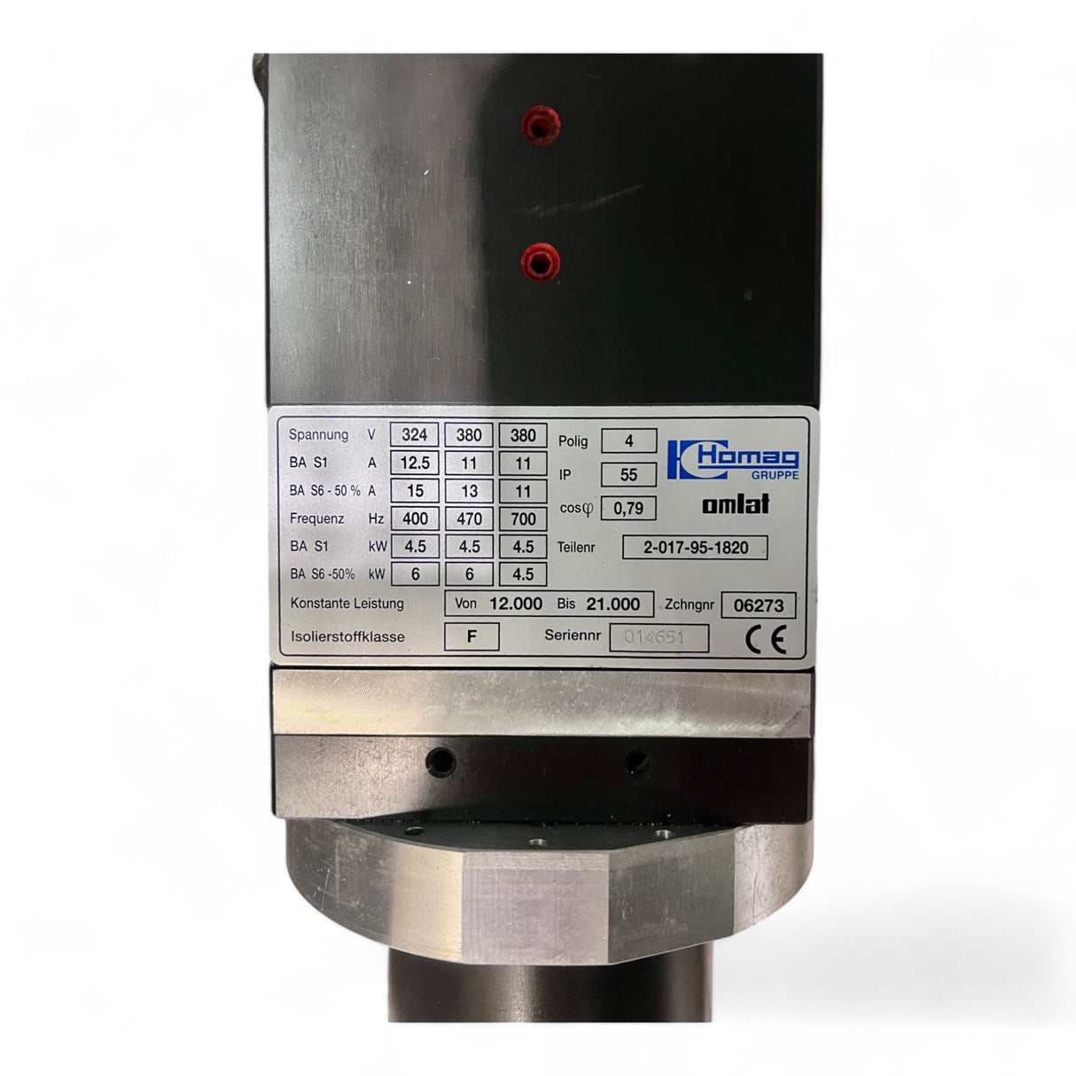 HOMAG Hochleistungs-Hauptspindel OMLAT 4,5/6 kW WEEKE 2-017-95-1820 – Ansicht 3