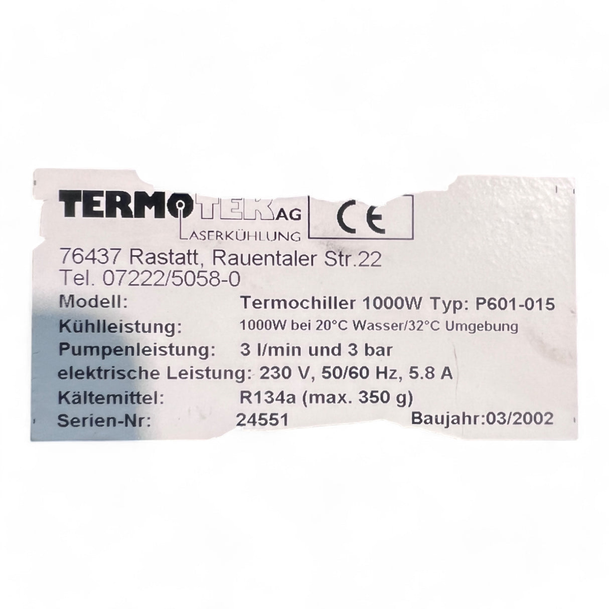 TermoTek Termochiller 1000W, Typ P601-015 Flüssigkeitskühler Chiller – Ansicht 11