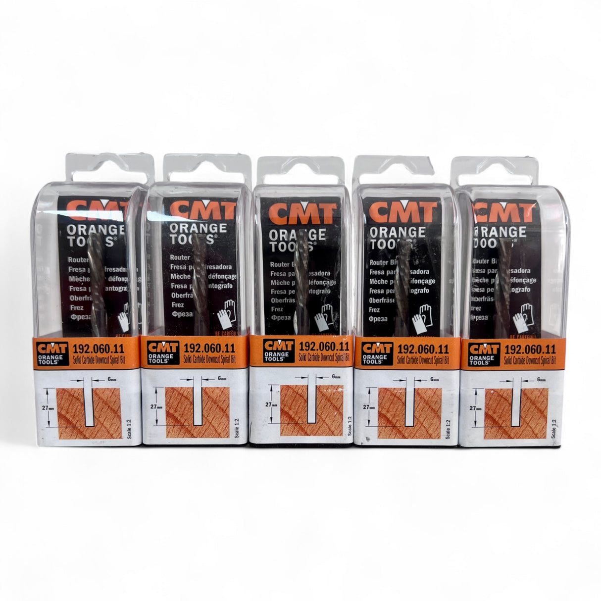 CMT Orange Tools HM Spiralfräser D=6x27/70x6 Z2 5 Stück Konvolut – Ansicht 5