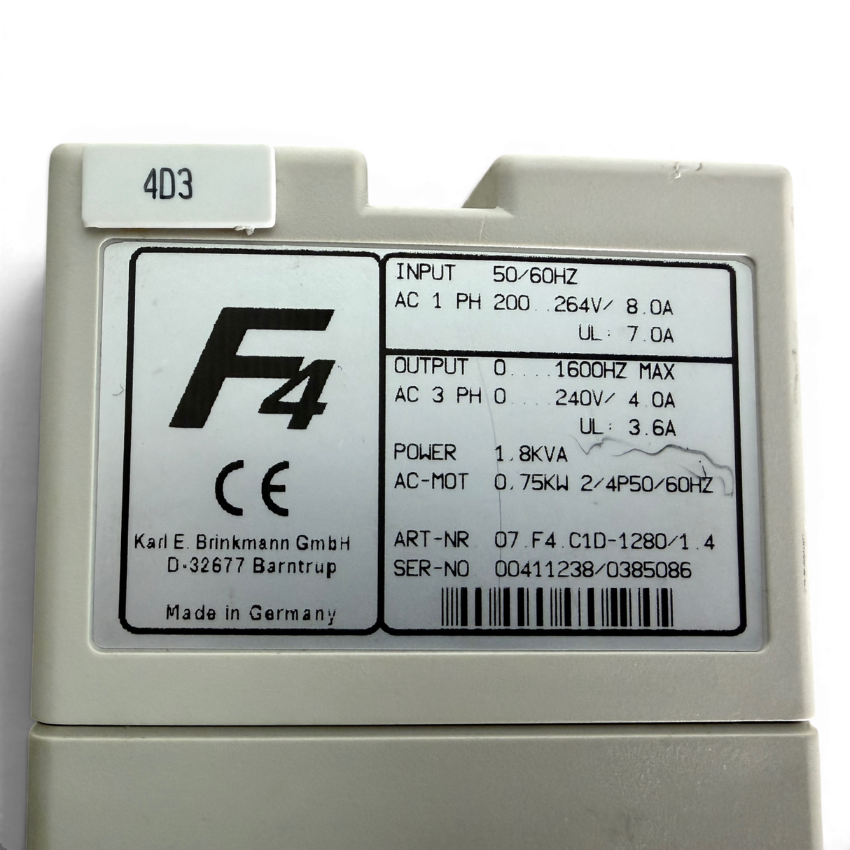 KEB COMBIVERT F4 Frequenzumrichter Art.-Nr. 07.F4.C1D-1280 V1.4 inkl. Bedienfeld 00.F4.010-2009 – Ansicht 10