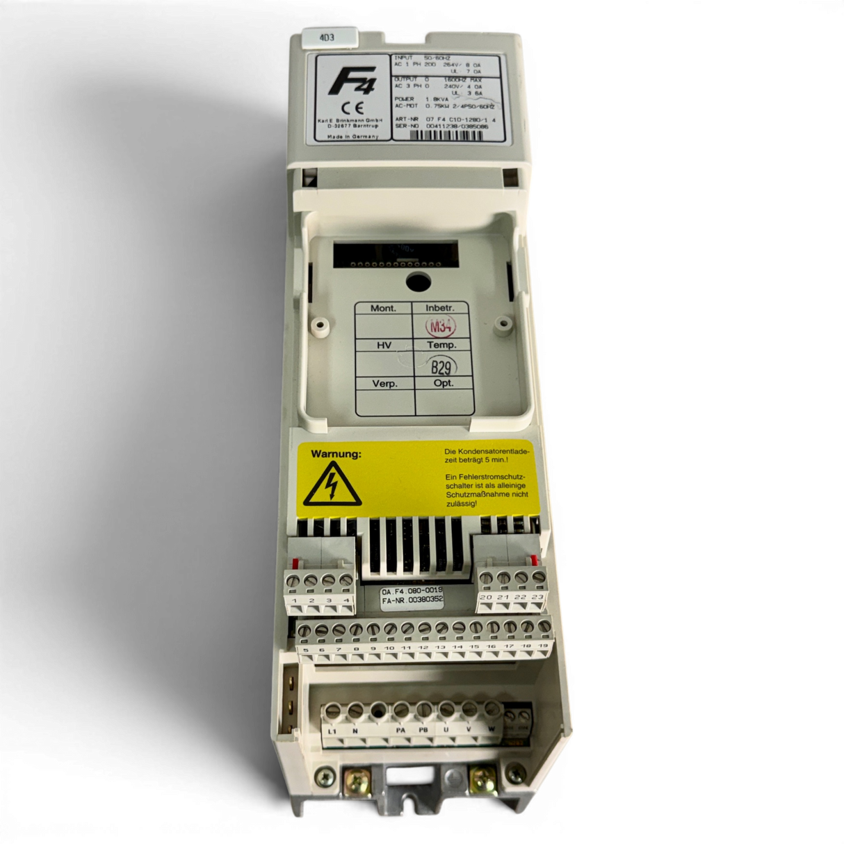 KEB COMBIVERT F4 Frequenzumrichter Art.-Nr. 07.F4.C1D-1280 V1.4 inkl. Bedienfeld 00.F4.010-2009 – Ansicht 11