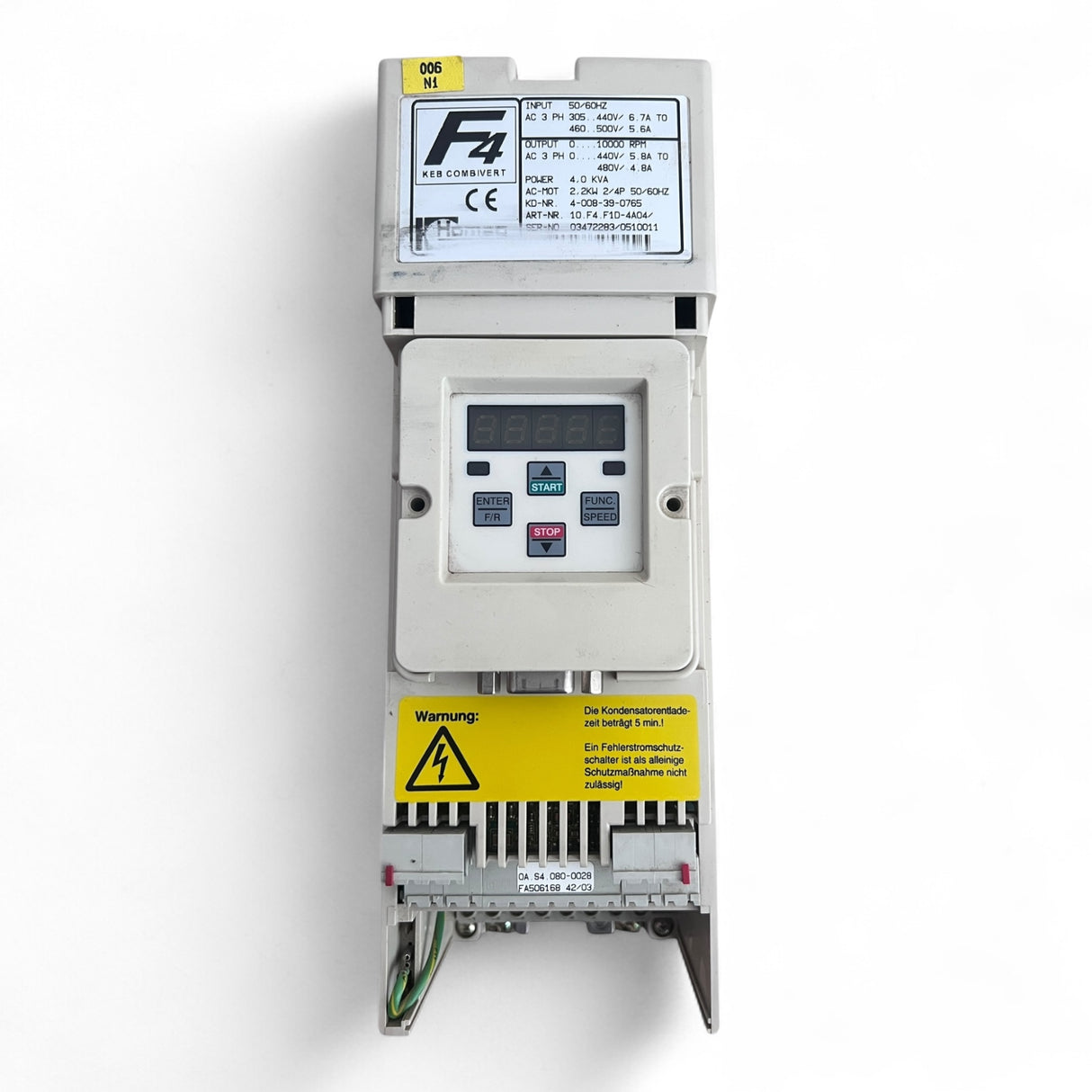 KEB COMBIVERT F4 Frequenzumrichter 10.F4.F1D-4040/Z 2.2 kW 4.0 kVA Motorleistung mit RS232-Toslink Modul – Ansicht 8