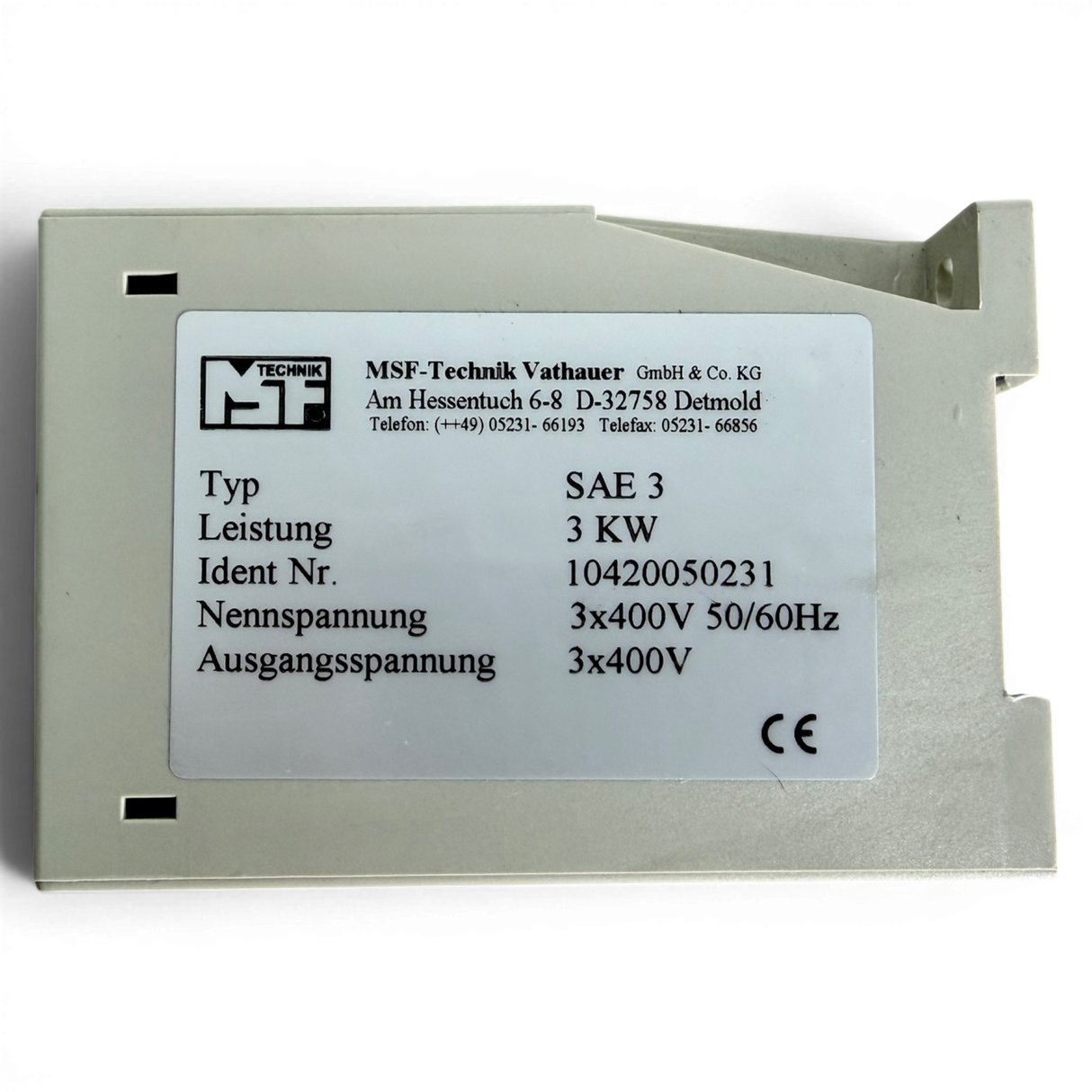 MSF Technik Vathauer SAE 3 Sanftstarter 3 kW Art.-Nr.MSF Technik Vathauer SAE 3 Sanftstarter 3 kW Art.-Nr. 10420050231