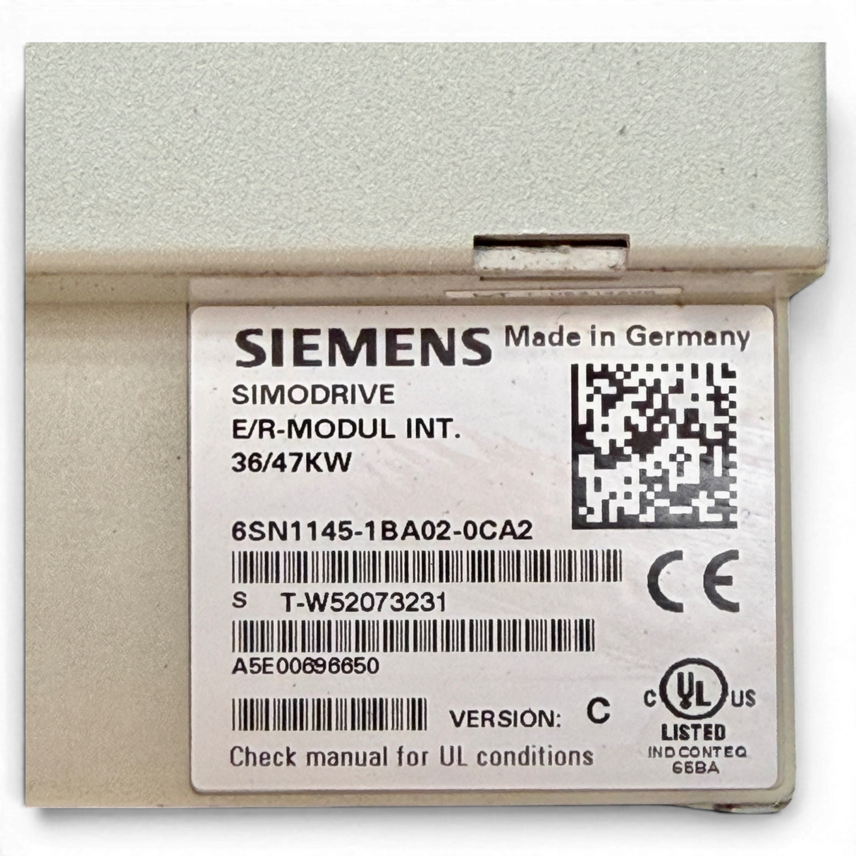 SIEMENS SIMODRIVE 611 E/R Modul INT. 36/47KW Version C Art.-Nr. 6SN1145-1BA02-0CA2 für IMA 610 V – Ansicht 7