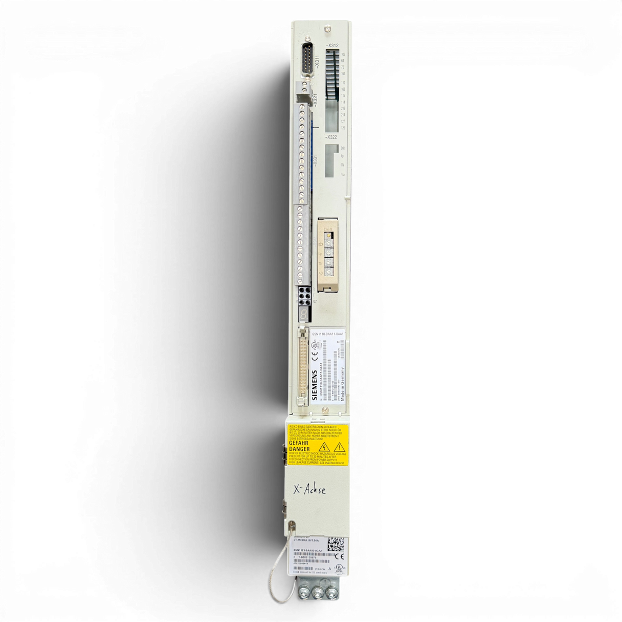 SIEMENS SIMODRIVE LT-MODUL INT.50A 6SN1123-1AA00-0CA2 mit Einschubmodul 6SN1118-0AA11-0AA1 für IMA 610 V X-Achse – Ansicht 3