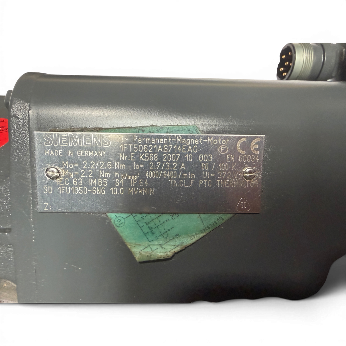 Siemens 1FT5062-1AG71-4EA0 3~ Permanent Magnet Servomotor Art.-Nr. 1FT5062-1AG71-4EA0 – Ansicht 5