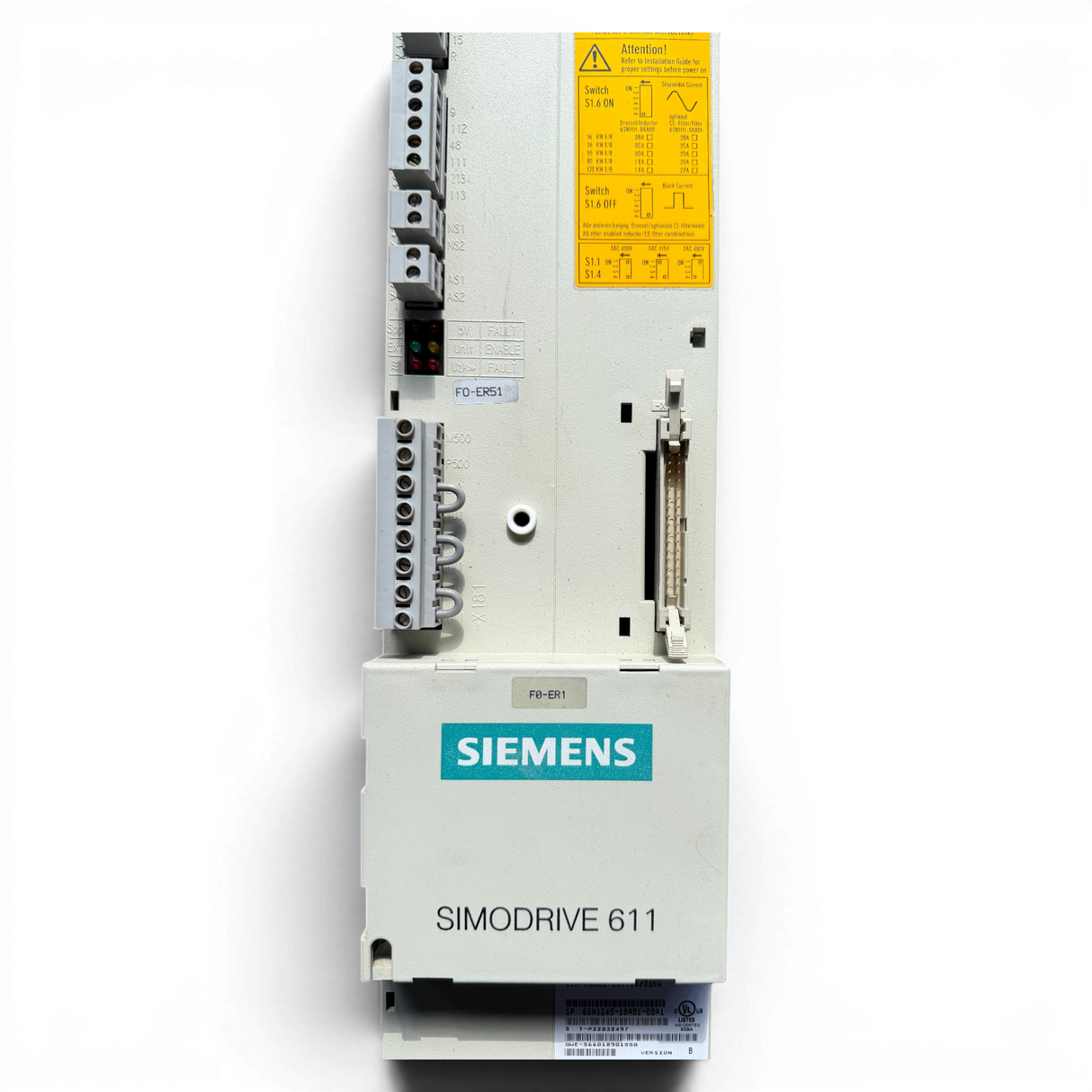 Siemens SIMODRIVE 611 E/R-MODUL INT. 16/21 kW Art.-Nr. 6SN1145-1BA01-0BA1 – Ansicht 7