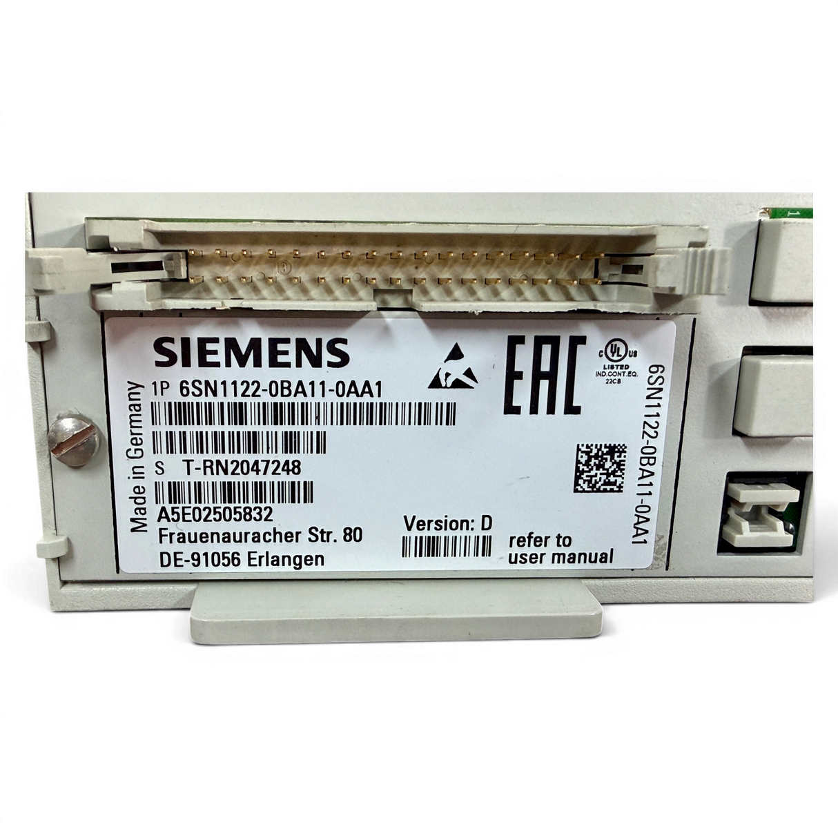 Siemens SIMODRIVE Regelungsbaugruppe Art.-Nr. 6SN1122-0BA11-0AA1 Seriennummer T-RN2047248 – Ansicht 7