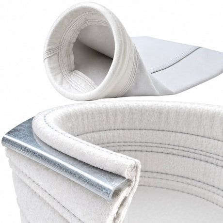 Filterschlauch aus Polyester-Nadelfilz BIA/IFA M mit eingebettetem Schnappring