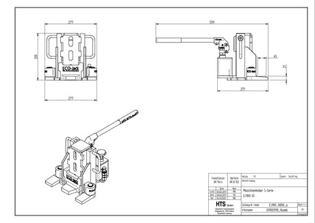 Maschinenheber EJ100-3S Traglast 10,0 to 10.000 KG Hydraulisch – Ansicht 10