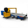 Strapex SMG 65 automatische Umreifungsanlage mit Fördertechnik und modularen Gliederbandförderanlage