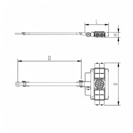 Transportfahrwerk Panzerrollen Set HTS ECO-Skate I 120L+S / 24t Traglast – Ansicht 5
