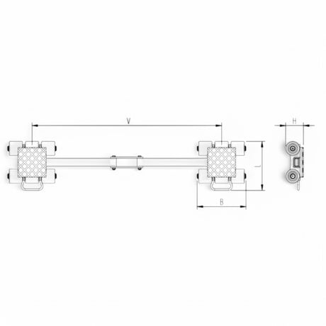 Transportfahrwerk Panzerrollen Set HTS ECO-Skate I 120L+S / 24t Traglast – Ansicht 7