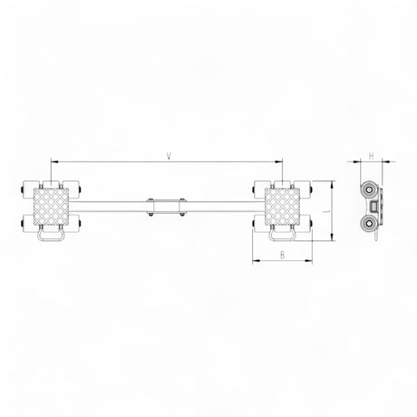 Transportfahrwerk Panzerrollen HTS ECO-Skate I90L+S / 18t Traglast – Ansicht 6