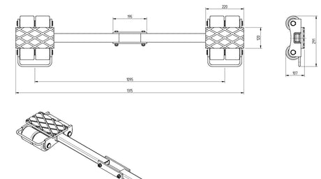 Transportfahrwerk Panzerrollen Set HTS ECO-Skate I60L+S / 12t Traglast – Ansicht 5