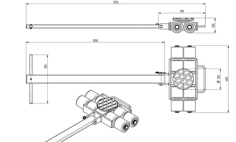 Transportfahrwerk Panzerrollen Set HTS ECO-Skate I60L+S / 12t Traglast – Ansicht 4