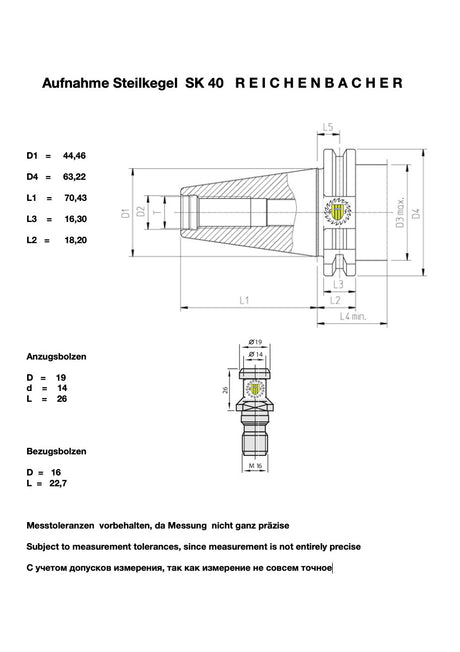 Werkzeugaufnahme SK 40 - 30 x 55 mm mit Keilnut 8 mm – Ansicht 7