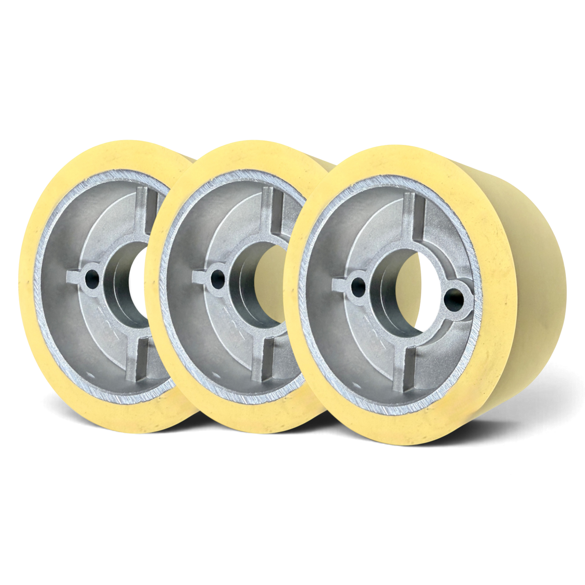 Vorschubrolle 110 x 50 mm HighGrip mit Aluminiumkern – drei Rollen im Satz
