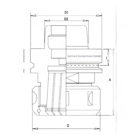 HSK 63 F Spannfutter mit DIA Schaftfräser 22 x 14,5 mm Schaft 25 mm Nr. 002/4805437 LEUCO – Ansicht 6