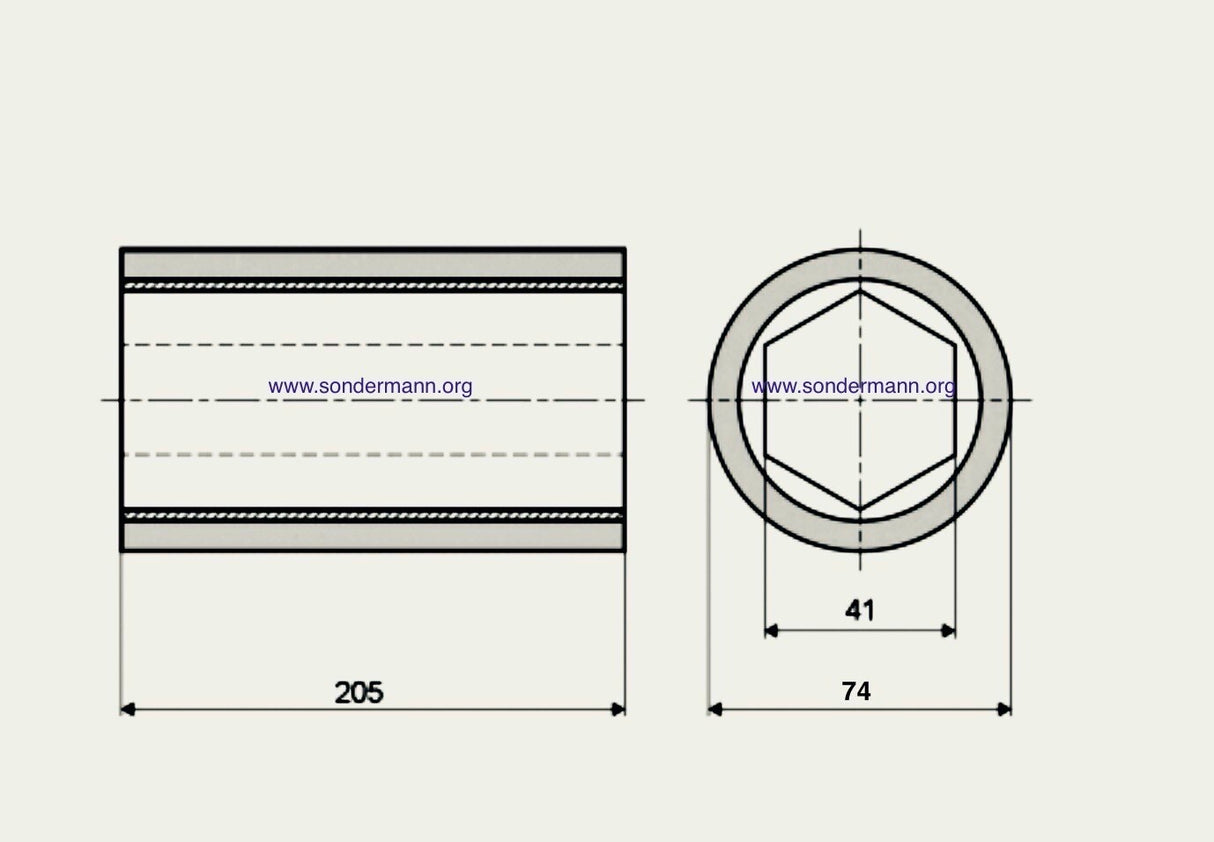 3 Stück -Martin Vorschubrollen 74 x 205 mm für T31 T41 Dickenhobelmaschine – Ansicht 8