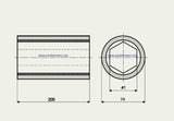 3 Stück -Martin Vorschubrollen 74 x 205 mm für T31 T41 Dickenhobelmaschine – Ansicht 8