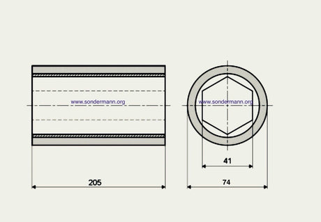 3 Stück -Martin Vorschubrollen 74 x 205 mm für T31 T41 Dickenhobelmaschine – Ansicht 8