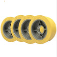 4 Stück PUR Vorschubrollen 110 x 50 mm HighGrip Polyurethan (PU R) mit Aluminiumkern – Ø35 mm Bohrung – Teilkreis 8,5 x 48,5