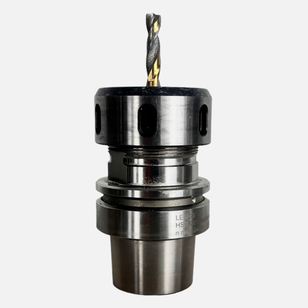 HSK 63 E ER 40 LEUCO Spannzangenfutter A=76 N=24.000 , 3-20 mm mit Fräser 8 mm NL= 38mm mit Beschichtung Art.-Nr. 6340838