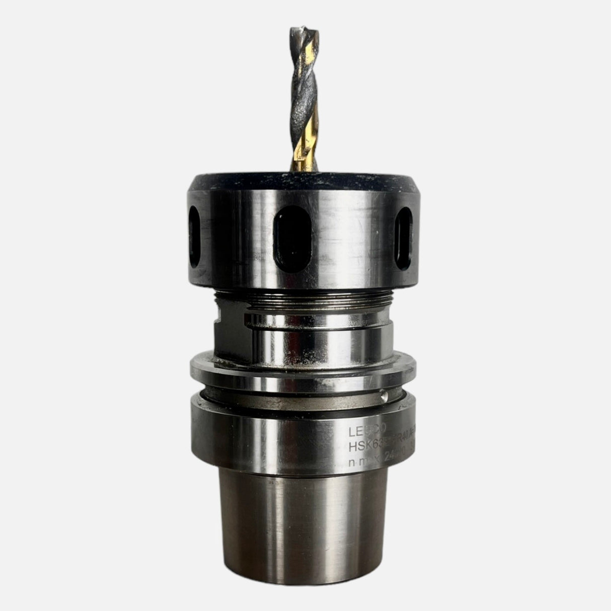 HSK 63 E ER 40 LEUCO Spannzangenfutter A=76 N=24.000 , 3-20 mm mit Fräser 8 mm NL= 38mm mit Beschichtung Art.-Nr. 6340838