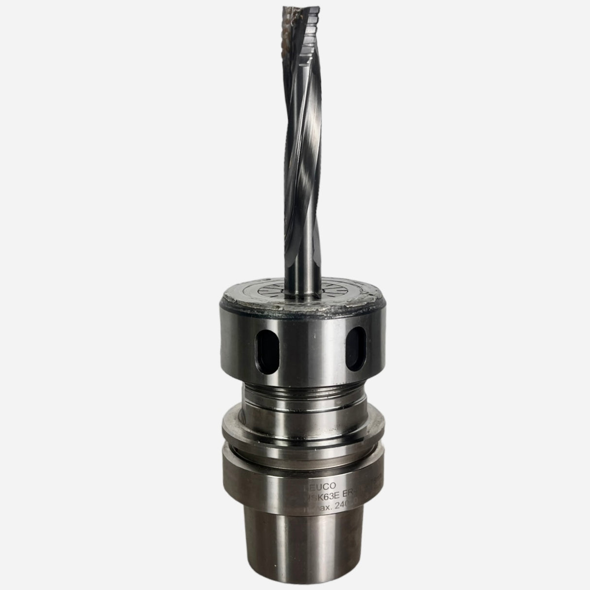 HSK 63 E ER 40 LEUCO Spannzangenfutter A=76 N=24.000 , 3-20 mm mit Fräser 14 mm L= 100 mm Z=3 Art.-Nr. 63407614100