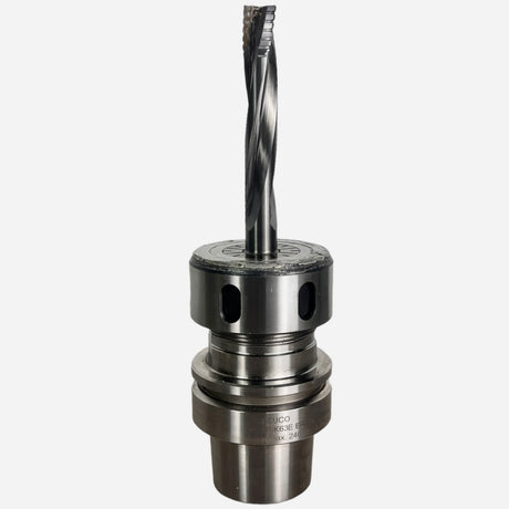HSK 63 E ER 40 LEUCO Spannzangenfutter A=76 N=24.000 , 3-20 mm mit Fräser 14 mm L= 100 mm Z=3 Art.-Nr. 63407614100