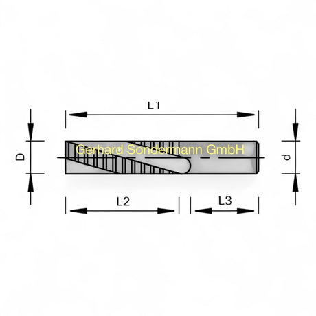 LEUCO SCHRUPPFRÄSER VHW - SPIRALE POSITIV Ø D = 25 mm, L
= 55 mm – Ansicht 4