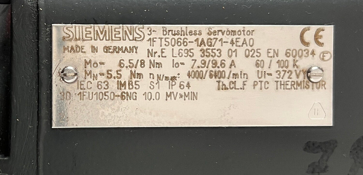 SIEMENS SIMODRIVE Servomotor 1FT5066-1AG71-4EA0 Brushless – Ansicht 8