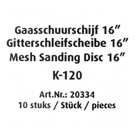 OVERMAT Gitterschleifscheibe Schleifgitter Gitterleinen , Ø 406 mm - 16", 5-er Pack Art. 12301HV 20334 – Ansicht 5