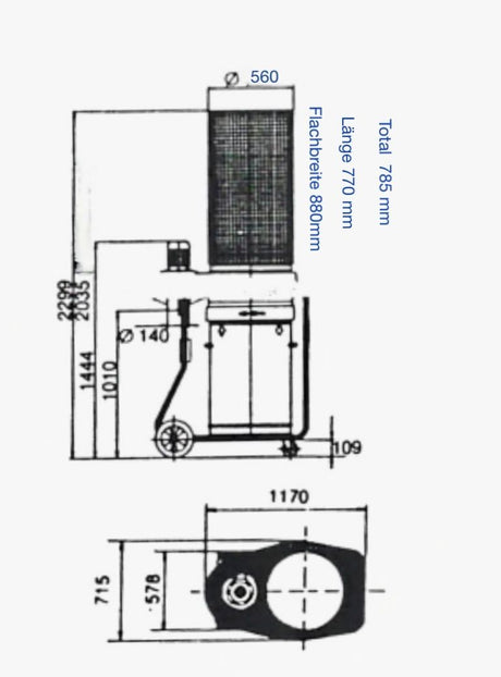 Filterschlauch für SPÄNEX Mobil 14 K 560 Durchmesser Länge 770 mm 100231 NEUWARE